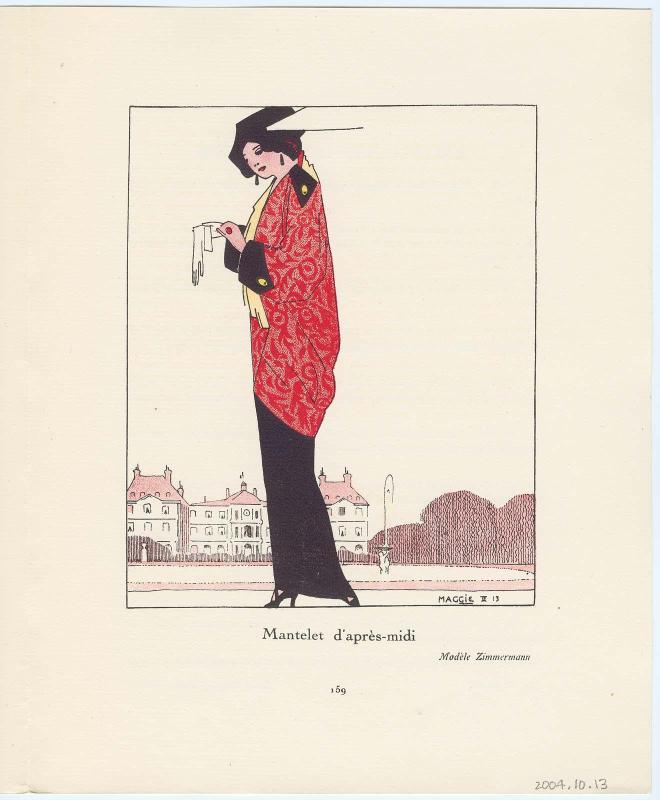 "Mantelet d'après-midi," advertisement from Gazette du Bon Ton, Volume 1, No. 5, p. 159