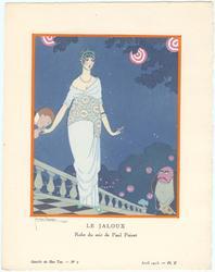 "Le Jaloux - Robe du soir de Paul Poiret," plate X from Gazette du Bon Ton, Volume 1, No. 6