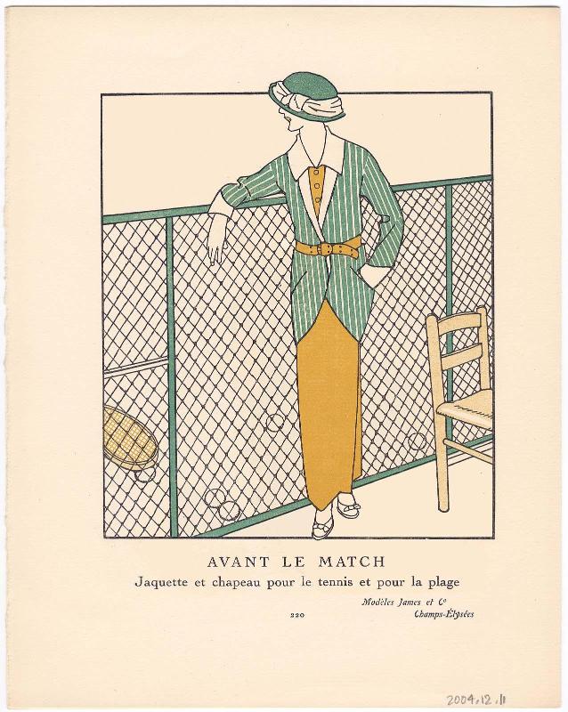 "Avant le Match," advertisement from Gazette du Bon Ton, Volume 1, No. 7, p. 220