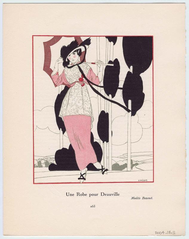 "Une Robe pour Deauville," advertisement from Gazette du Bon Ton, Volume 1, No. 8, p. 253