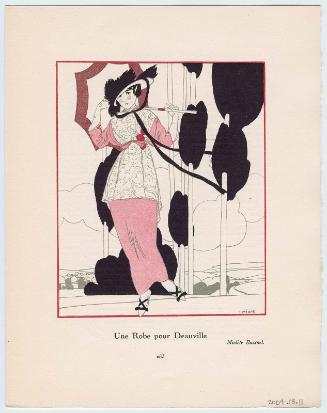 "Une Robe pour Deauville," advertisement from Gazette du Bon Ton, Volume 1, No. 8, p. 253