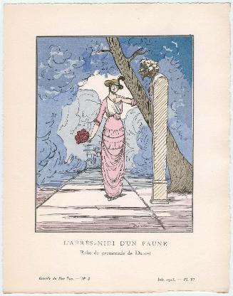 "L'Après-midi d'un Faune - Robe de promenade de Doucet," plate VI from Gazette du Bon Ton, Volume 2, No. 8