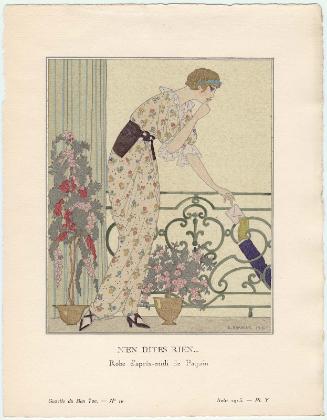"N'en Dites Rien... - Robe d'après-midi de Paquin," plate V from Gazette du Bon Ton, Volume 2, No. 10