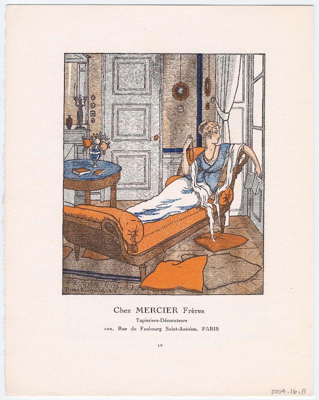 "Chez Mercier Frères," advertisement from Gazette du Bon Ton, Volume 1, No. 11, p. IV