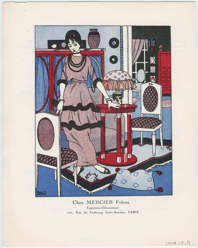 "Chez Mercier Frères," advertisement from Gazette du Bon Ton, Volume 1, No. 12, p. 253