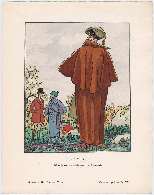 "Le 'Meet' - Manteau de voiture de Chéruit," plate VII from Gazette du Bon Ton, Volume 2, No. 12