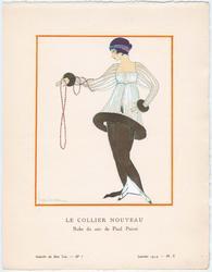 "Le Collier Nouveau - Robe du soir de Paul Poiret," plate X from Gazette du Bon Ton, Volume 1, No. 1