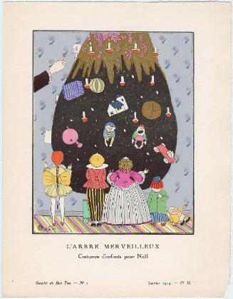 "L'Arbre Merveilleux - Costumes d'enfants pour Nöel," plate III from Gazette du Bon Ton, Volume 1, No. 1