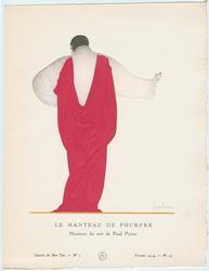 "Le Manteau de Pourpre - Manteau du soir de Paul Poiret," plate 19 from Gazette du Bon Ton, Volume 1, No. 2