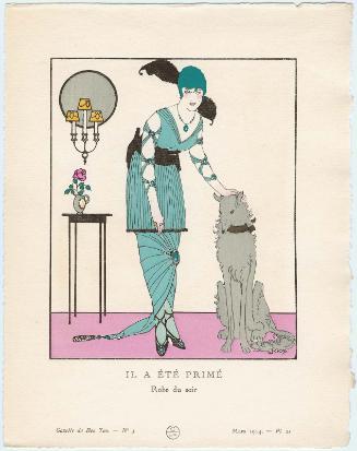 "Il A Été Primé - Robe du soir," plate 21 from Gazette du Bon Ton, Volume 1, No. 3