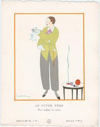 "Le Futur Père - Petit négligé du matin," plate 31 from Gazette du Bon Ton, Volume 1, No. 4