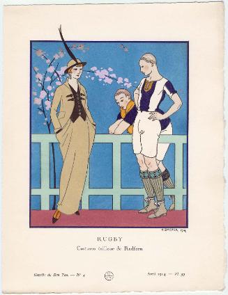 "Rugby - Costume tailleur de Redfern," plate 39 from Gazette du Bon Ton, Volume 1, No. 4