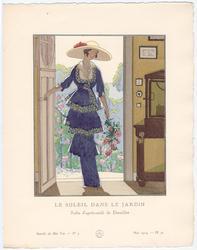 "Le Soleil Dans Le Jardin - Robe d'après-midi de Dœuillet," plate 51 from Gazette du Bon Ton, Volume 1, No. 5