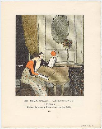 "En déchiffrant 'Le Rossignol,'" advertisement from Gazette du Bon Ton, Volume 1, No. 6, p. III