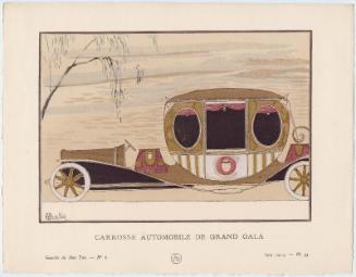 "Carrosse Automobile de Grand Gala," plate 53 from Gazette du Bon Ton, Volume 1, No. 6