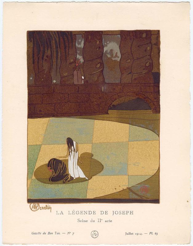 "La Légende de Joseph - Scène du II° acte," plate 65 from Gazette du Bon Ton, Volume 2, No. 7