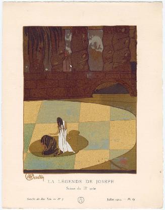 "La Légende de Joseph - Scène du II° acte," plate 65 from Gazette du Bon Ton, Volume 2, No. 7