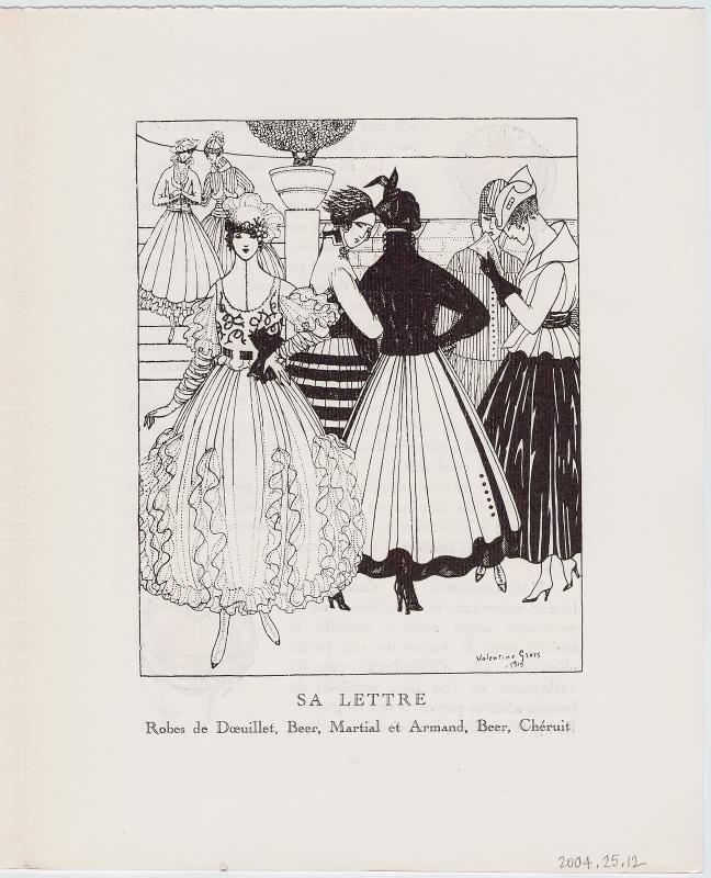 "Sa Lettre," illustration from Gazette du Bon Ton, Volume 2, No. 8–9, p. 37