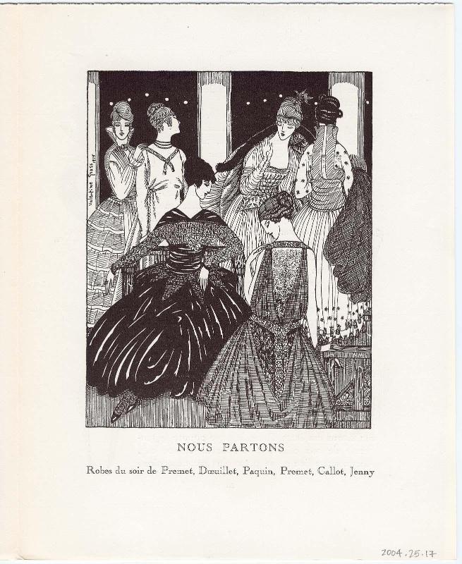 "Nous partons," illustration from Gazette du Bon Ton, Volume 2, No. 8–9, p. 57