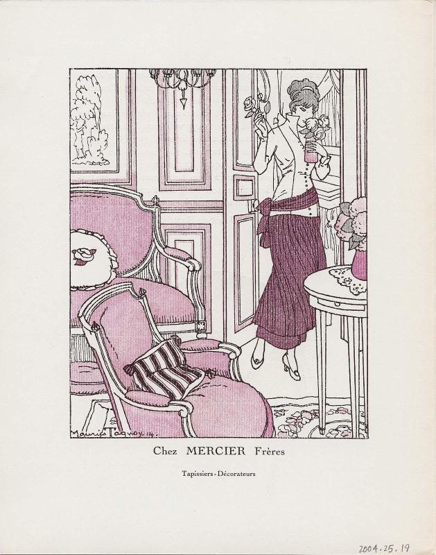 "Chez Mercier Frères," advertisement from Gazette du Bon Ton, Volume 2, No. 8–9, p. 62