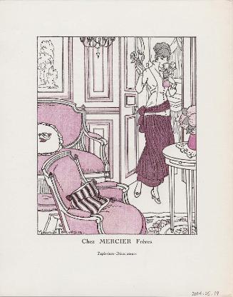 "Chez Mercier Frères," advertisement from Gazette du Bon Ton, Volume 2, No. 8–9, p. 62