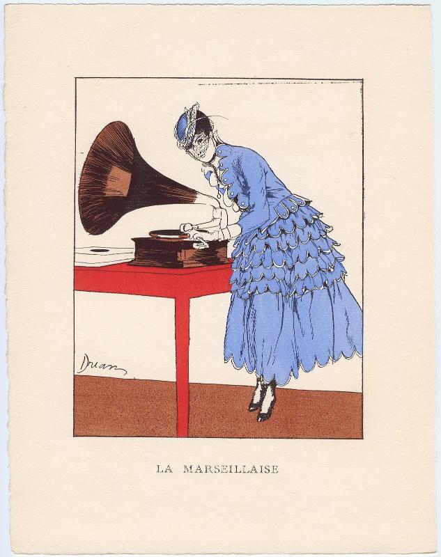 "La Marseillaise," illustration from Gazette du Bon Ton, Volume 2, No. 8–9, p. 9