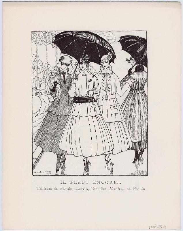 "Il pleut encore...," illustration from Gazette du Bon Ton, Volume 2, No. 8–9, p. 21