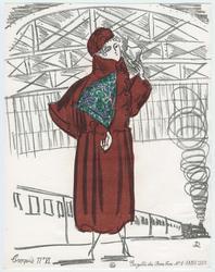 "Modes de Printemps. Soieries de Bianchini-Férier & Cie," croquis VI from Gazette du Bon Ton, Volume 1, No. 1