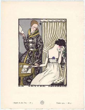 "La Lettre Surprise," plate 3 from Gazette du Bon Ton, Volume 1, No. 1
