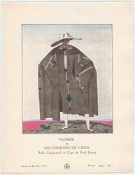 "Tanger ou Les Charmes de l'Exile - Robe d'après-midi et Cape de Paul Poiret," plate 7 from Gazette du Bon Ton, Volume 1, No. 1