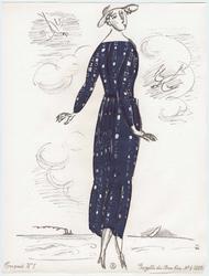 "Modes de Printemps. Soieries de Bianchini-Férier & Cie," croquis I from Gazette du Bon Ton, Volume 1, No. 1