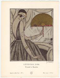 "L'Éventail d'Or - Éventail et Bracelets," plate 10 from Gazette du Bon Ton, Volume 1, No. 2