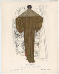 "Dancing - Manteau du soir, de Paul Poiret," plate 12 from Gazette du Bon Ton, Volume 1, No. 2