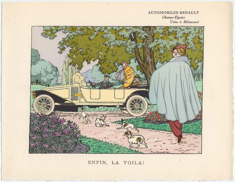 "Enfin, La Voila! - Automobiles Renault," advertisement from Gazette du Bon Ton, Volume 2, No. 7