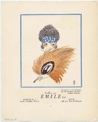 "Coiffure par Émile Ltd," advertisement from Gazette du Bon Ton, Volume 1, No. 1, p. II