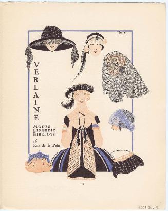 "Verlaine - Modes Lingerie Bibelots," advertisement from Gazette du Bon Ton, Volume 1, No. 1, p. III