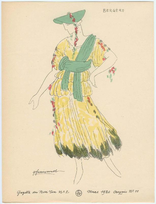 "Maquettes de Costumes pour le 'Conte d'Hiver,'" croquis 11 from Gazette du Bon Ton, Volume 1, No. 2