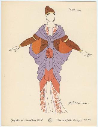 "Maquettes de Costumes pour le 'Conte d'Hiver,'" croquis 12 from Gazette du Bon Ton, Volume 1, No. 2