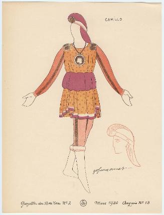 "Maquettes de Costumes pour le 'Conte d'Hiver,'" croquis 13 from Gazette du Bon Ton, Volume 1, No. 2