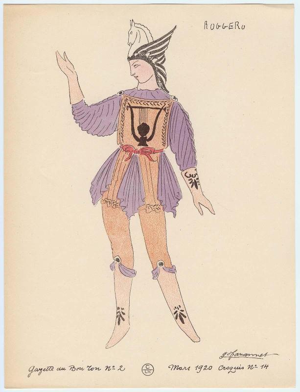 "Maquettes de Costumes pour le 'Conte d'Hiver,'" croquis 14 from Gazette du Bon Ton, Volume 1, No. 2