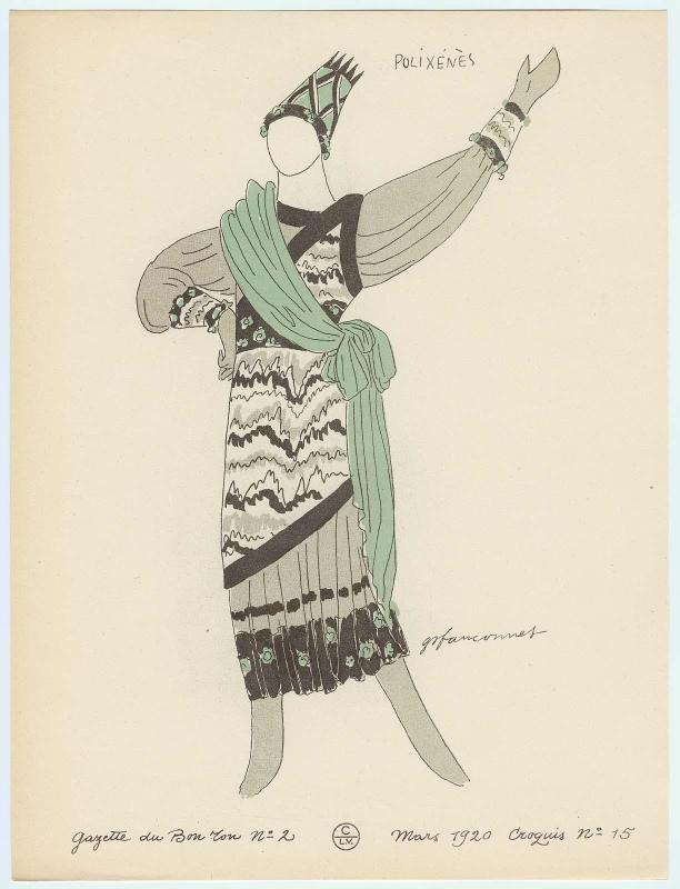 "Maquettes de Costumes pour le 'Conte d'Hiver,'" croquis 15 from Gazette du Bon Ton, Volume 1, No. 2