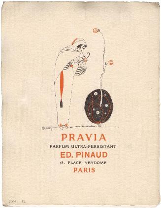 "Pravia - Parfum ultra-persistant," advertisement (back cover) from Gazette du Bon Ton, Volume 1, No. 3