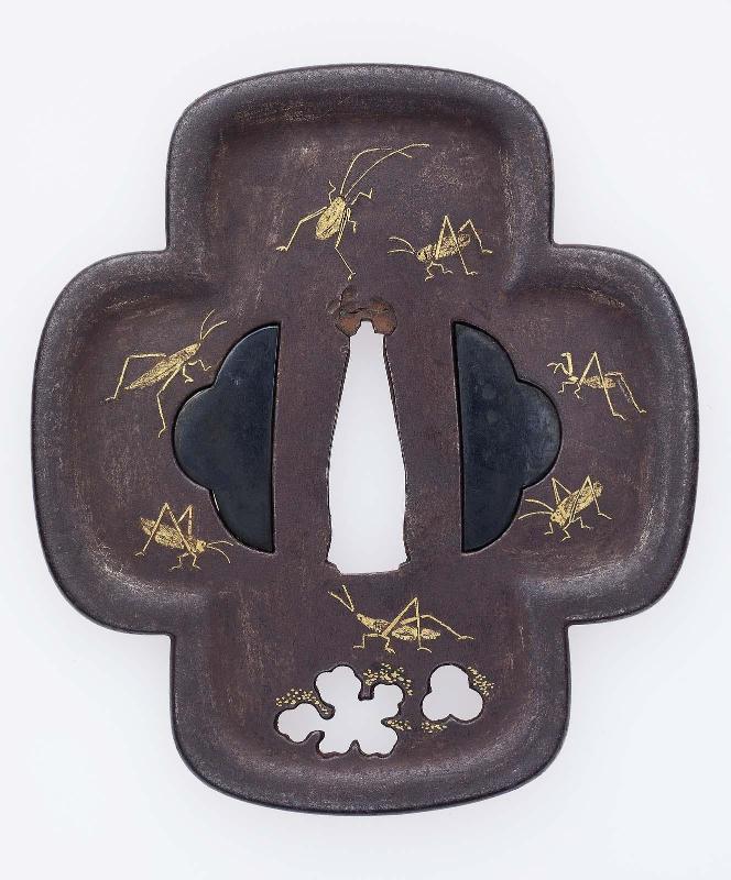 Tsuba with design of insects