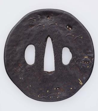 Tsuba with landscape design