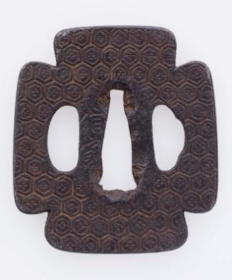 Tsuba with kikkomon ground
