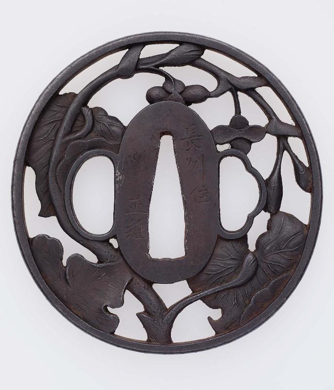 Tsuba with design of marsh marigold
