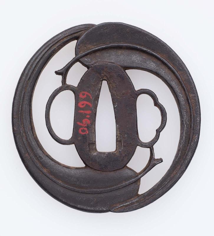 Tsuba with design of two leaves
