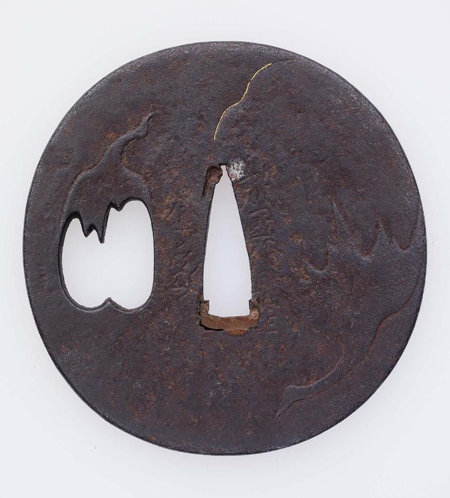 Tsuba with design of flying geese