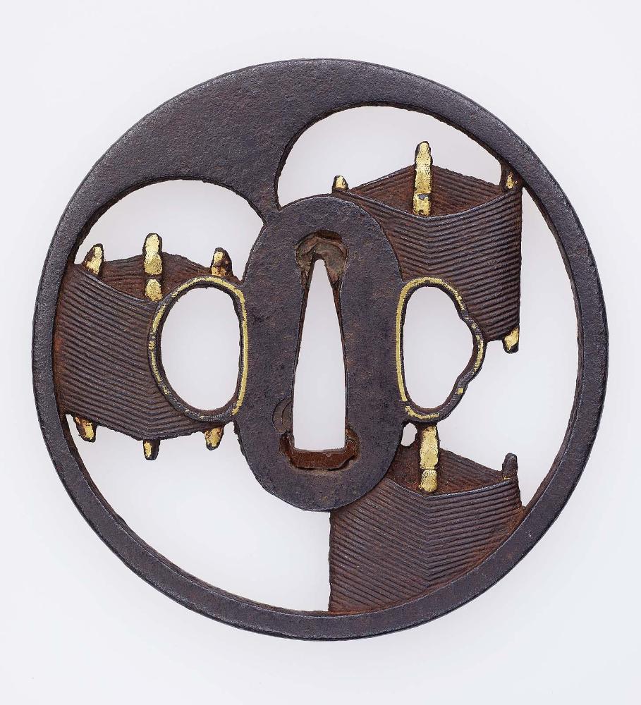 Tsuba with design of silk-winders