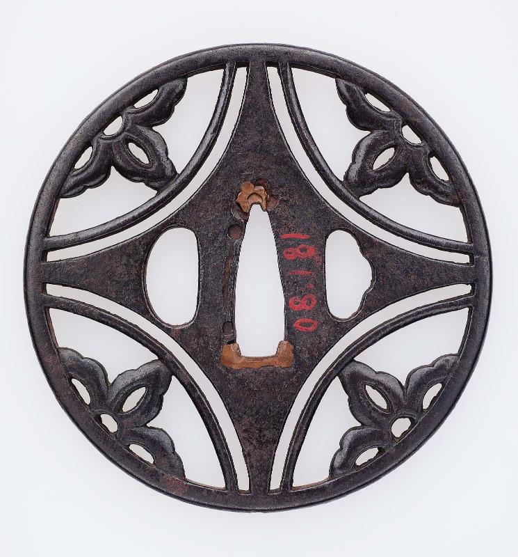 Tsuba with design of stylized floral forms